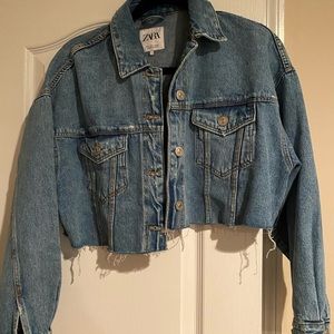 Zara cropped denim jacket